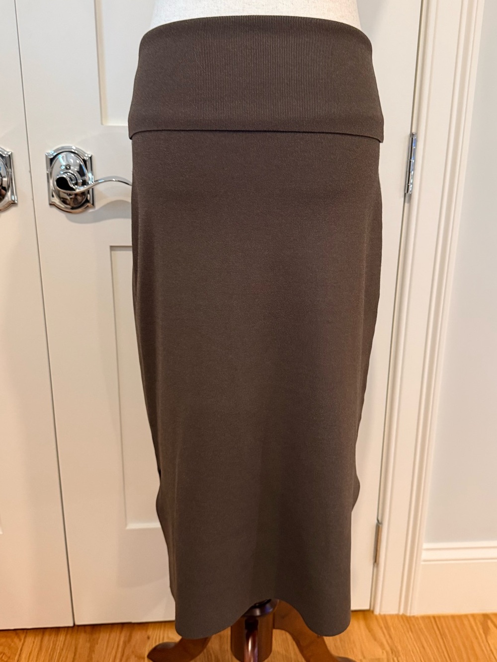 MM Lafleur Harlem Olive Fold-over Waist Pencil Skirt - Picture 6 of 13